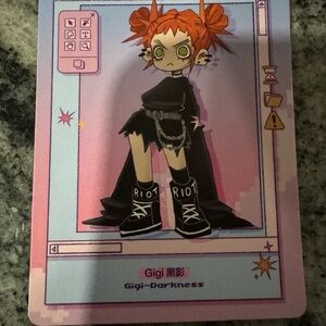 Gigi-Darkness Character Card with Black and Orange Design